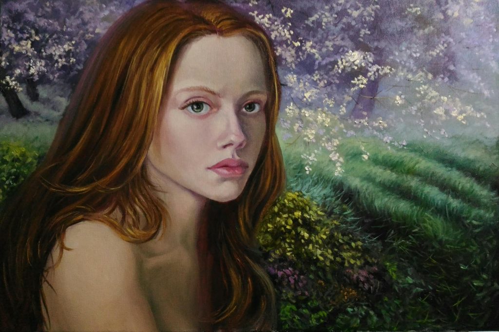 Oil painting portrait girl